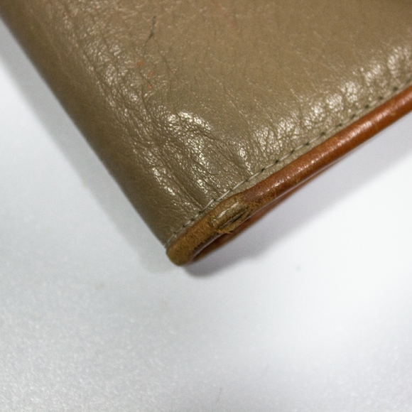 VTG Dooney & Bourke Trifold Leather Wallet Taupe - Picture 5 of 6
